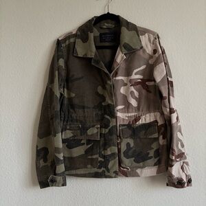 AllSaints Green Brown camo army Utility Rowan Jacket women’s size 4 small s